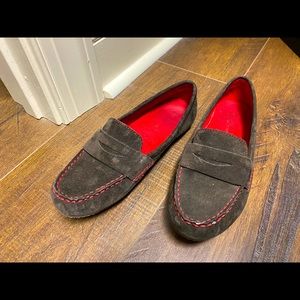Brown slip on loafers